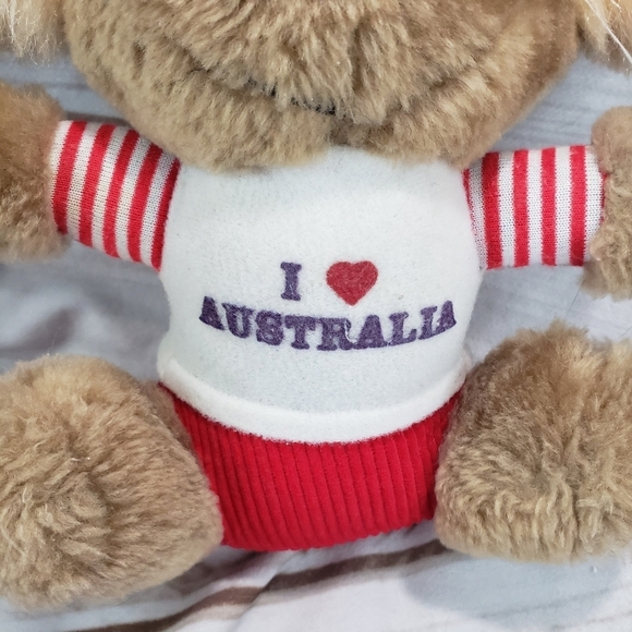 Vintage Koala Bear I Love Australia Plush Stuffed Toy Stiff 8 Inch - Picture 3 of 9